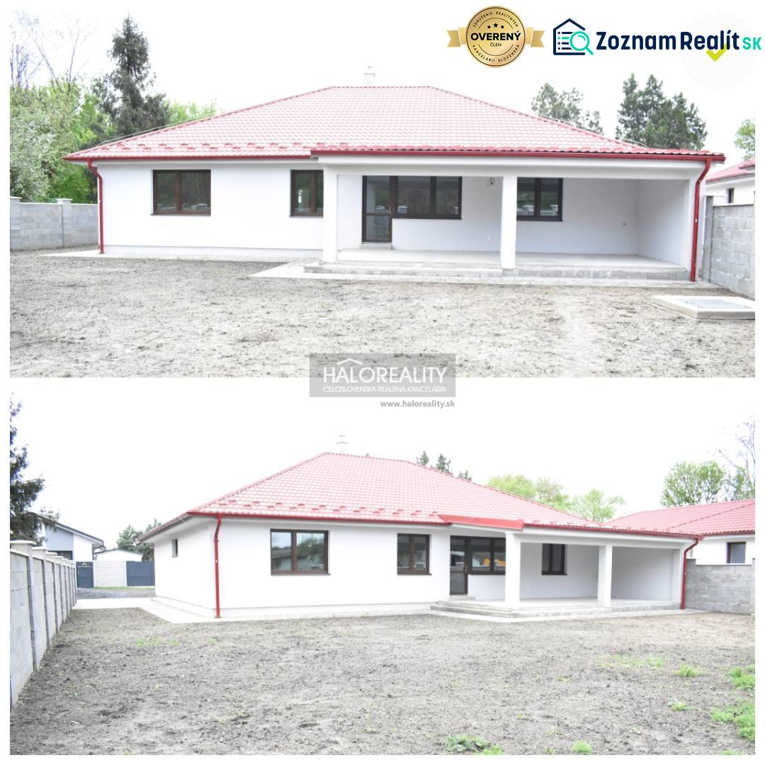 Predaj, rodinný dom Závod - NOVOSTAVBA - EXKLUZÍVNE ... - Rodinný dom v Závode s červenou strechou, priestranným dvorom a krytou terasou.