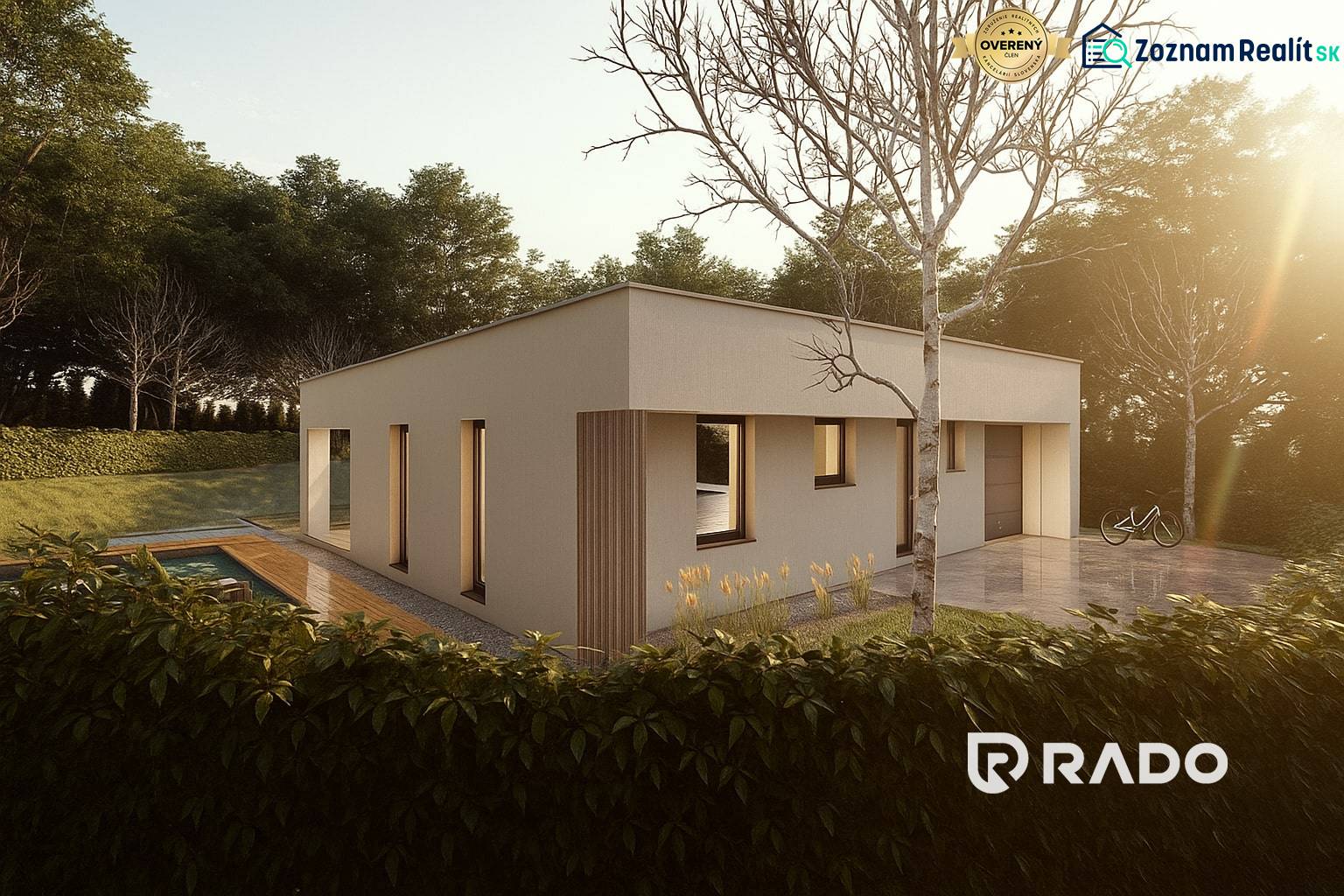 5-izbový dom 162m2 + pozemok 604m2 | Trenčianske Jastrabie - Rodinný dom v Trenčianskom Jastrabí s bazénom a trávnikom v príjemnom prostredí zelenej záhrady.