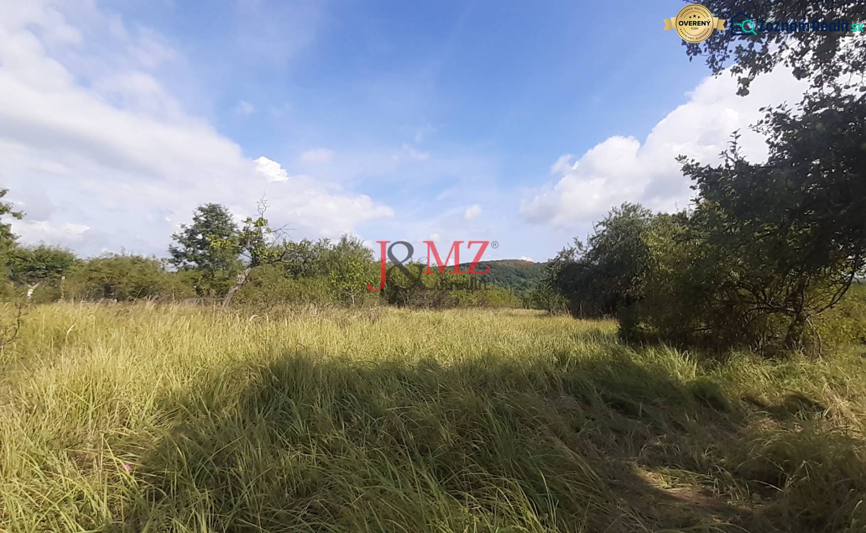 Pozemok 5.200 m2 , šírka 35 m, Horné Jabloňovce (SM - 849)   - Trávnatý pozemok na Rekreačných pozemkoch v Jabloňovciach, Horné Jabloňovce obklopený stromami.