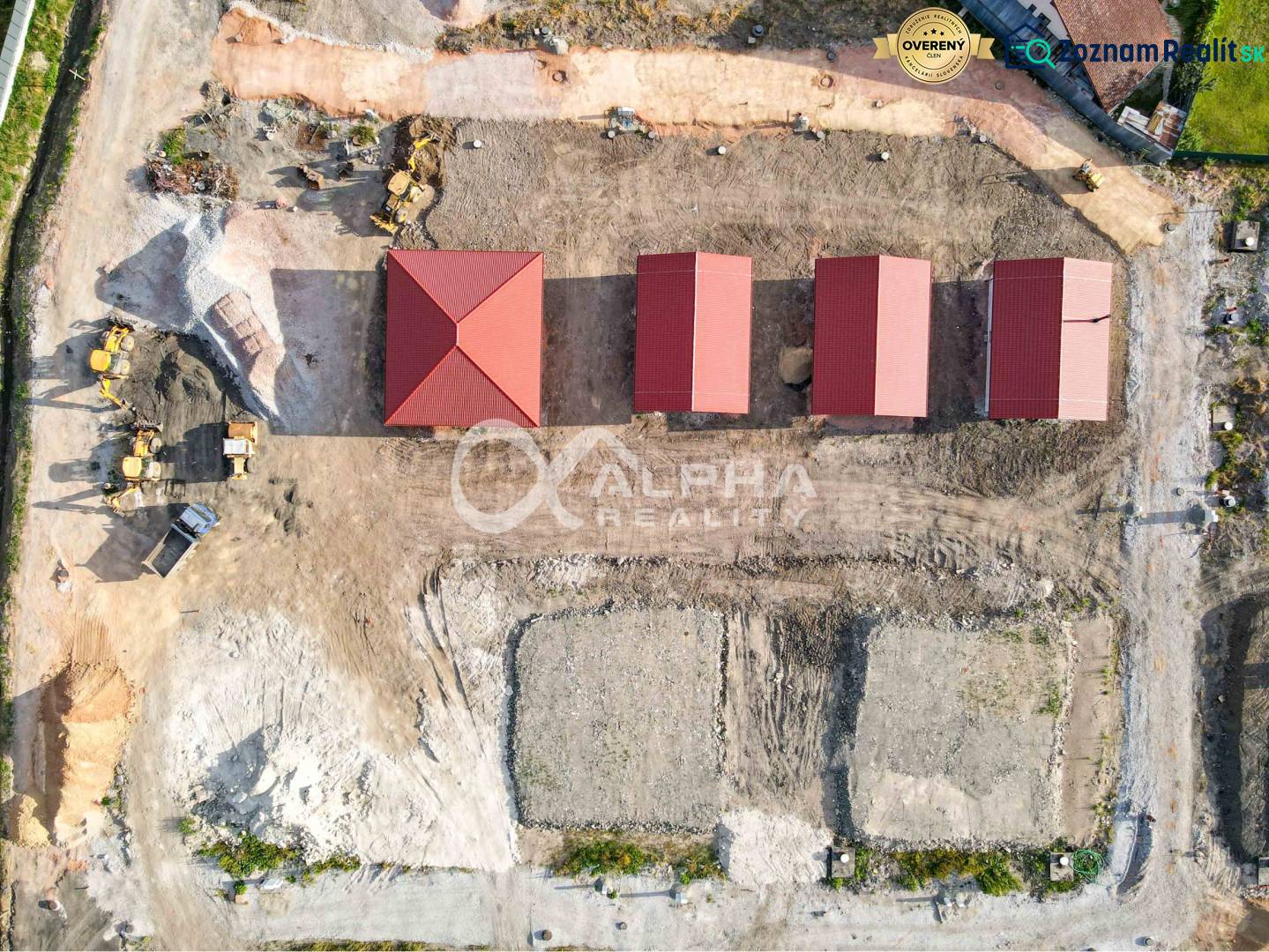 Exkluzívne novostavba rodinný dom - bungalov, Spišské Podhradie - Pohľad zhora na výstavbu piatich rodinných domov v Spišskom Podhradí.