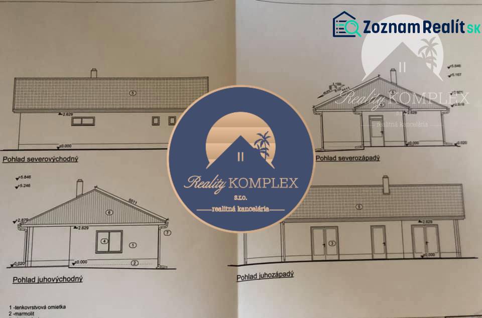 Vám ponúka na PREDAJ pozemok v obci Čalovec 11  - Náčrty domova ukazujú perspektívy severovýchodu, severozápadu, juhovýchodu a juhozápadu, Pozemky - bývanie.