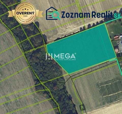 Investičný pozemok Vranov nad Topľou - Letecký pohľad na poľnohospodársky pozemok v okolí Vranova nad Topľou, zvláštne nehnuteľnosti.