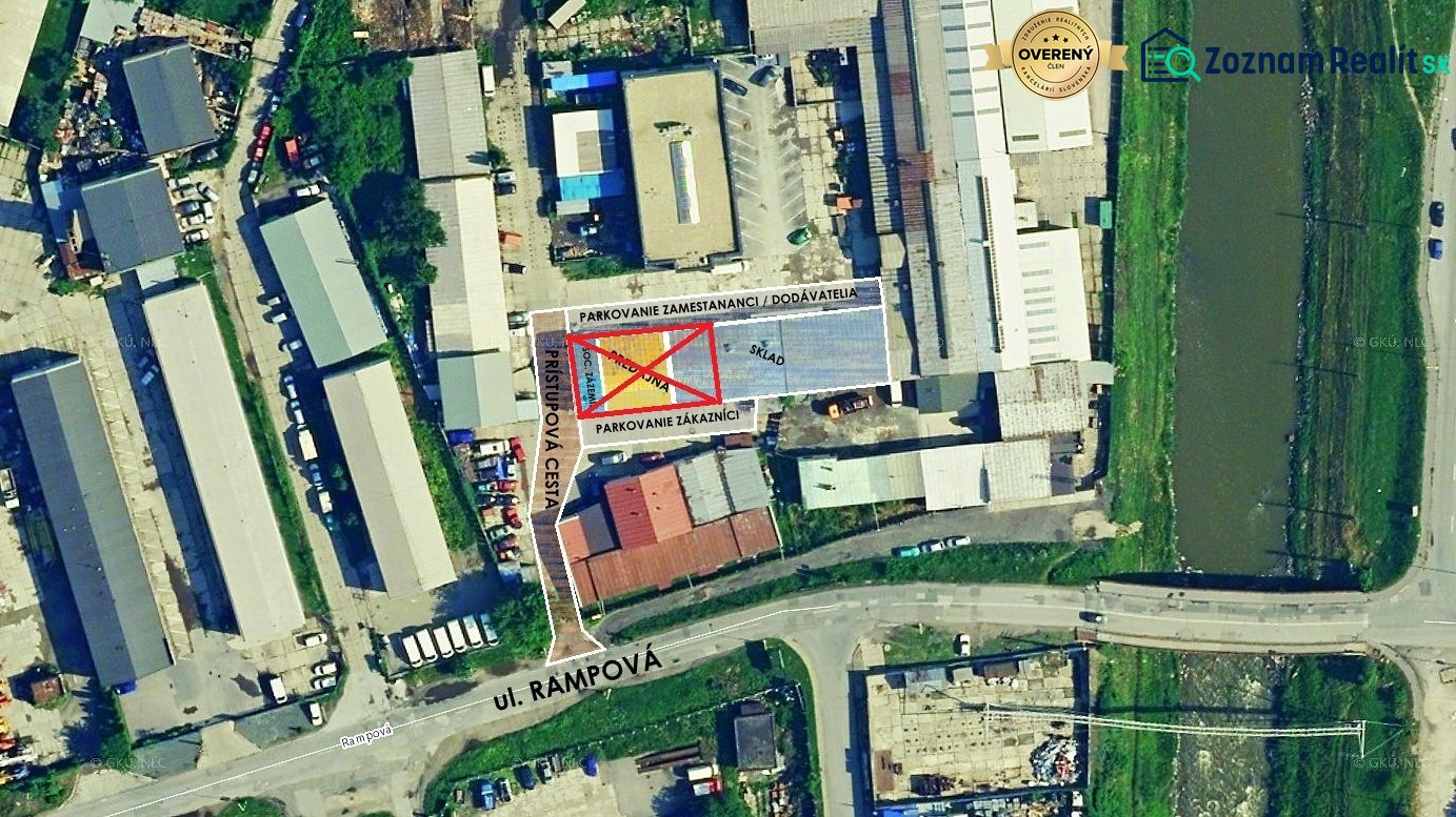PRENAJATÉ - 2 x 200 m² SKLADOVÝ PRIESTOR, RAMPOVÁ, KE - PRENÁJOM Skladový priestor Košice, Rampová
