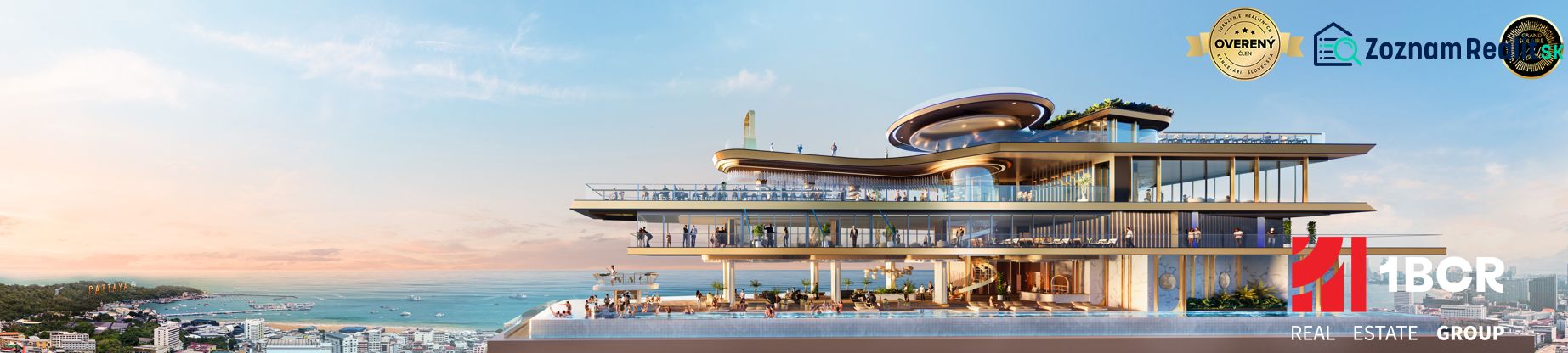 GRAND SOLAIRE NOBLE PATTAYA - Luxusná výstavba bytov v Pattayi s výhľadom na pobrežie a more.