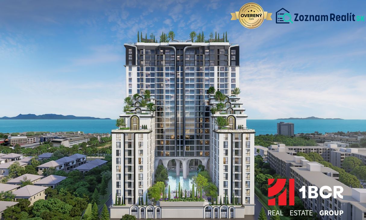 EMBASSY LIFE PATTAYA - Výstavba bytov v meste Pattaya s výhľadom na more a zelenými terasami.
