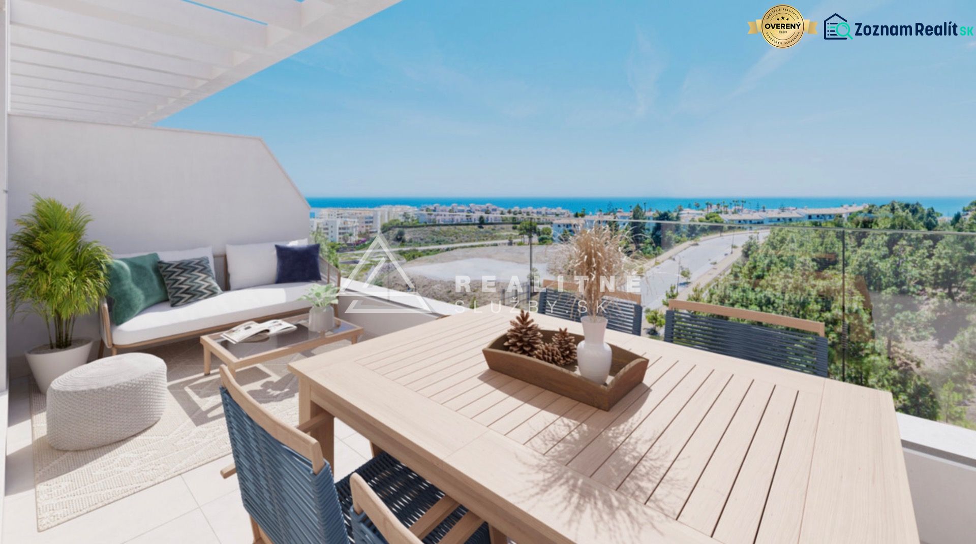 Moderné bývanie pri mori a golfe – La Cala de Mijas - Terasa 3-izbového bytu s výhľadom na more z Calle Aralia v El Faro.