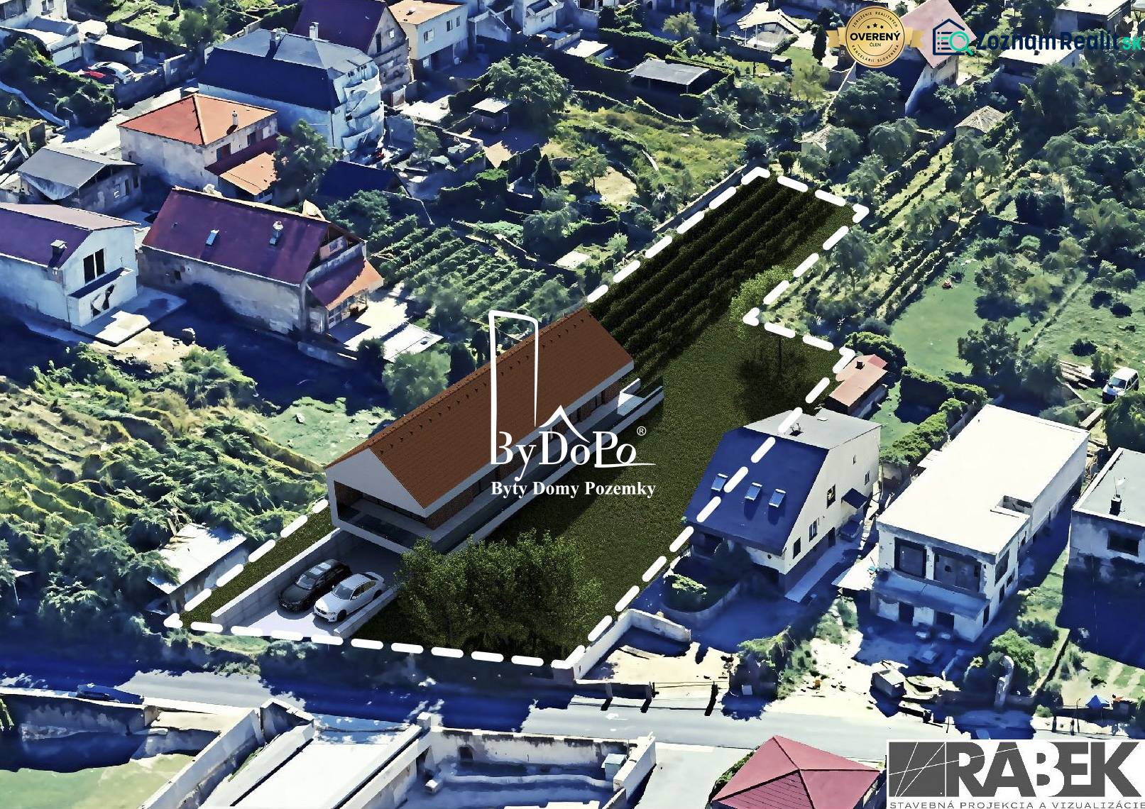 Pozemok na výstavbu rodinného domu, Narcisova ul., Nitra - Zobor - Letecký pohľad na Pozemky - bývanie v Nitre na Narcisovej ulici.