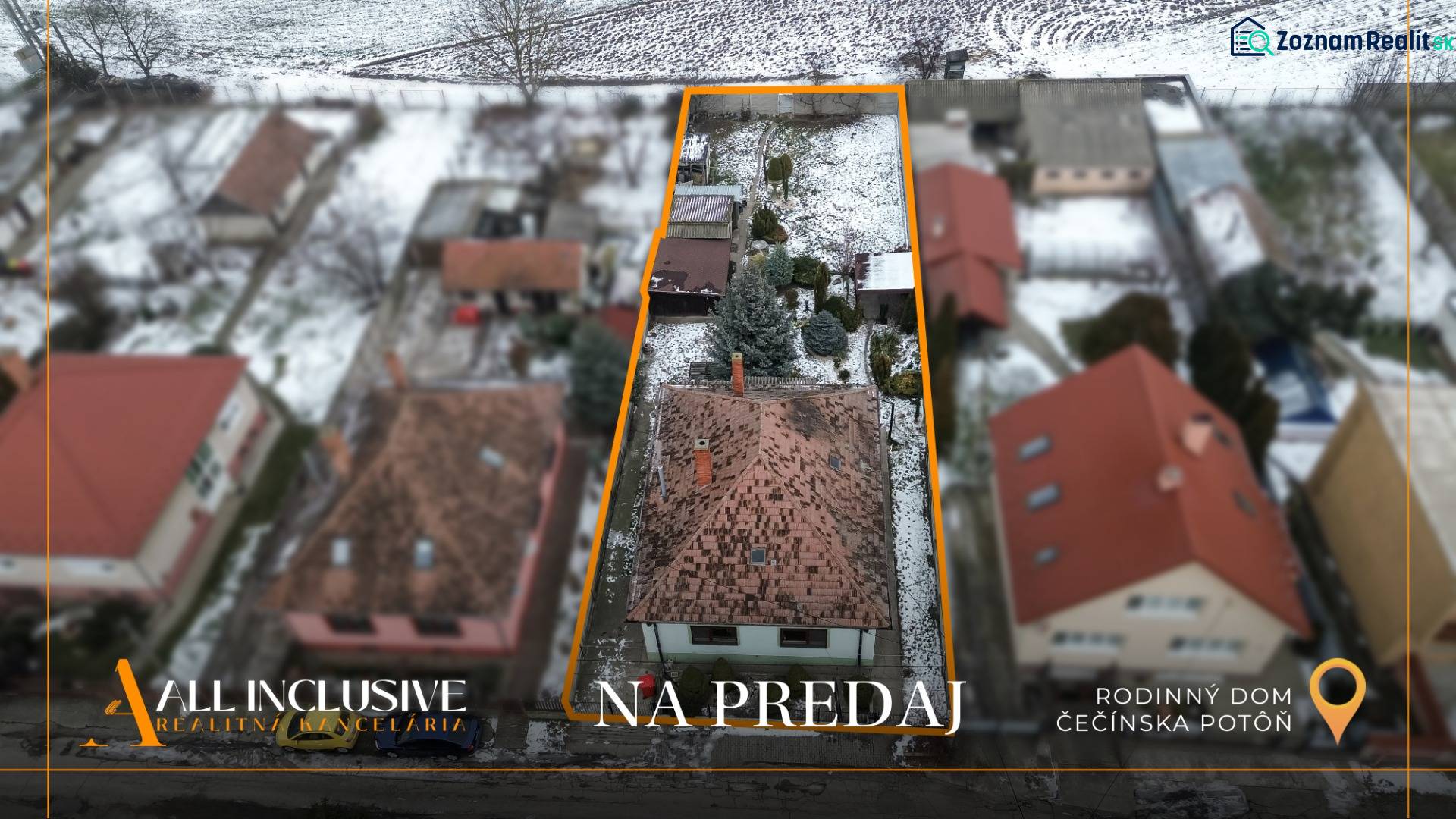 Na predaj zrekonštr.4-izb. rodinný dom, Čečínska Potôň - Rodinný dom v Orechovej Potôni na Čečínskej Potôni so zasneženou záhradou na predaj.