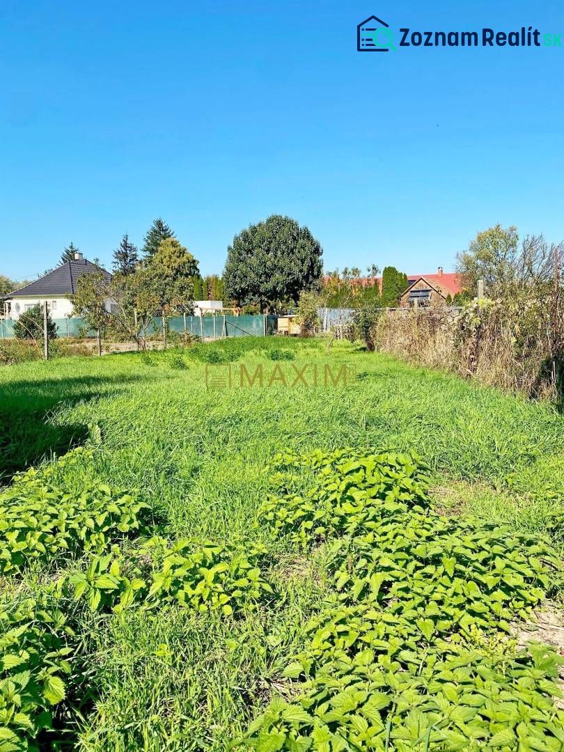 Exkluzívna šanca! Stavebný pozemok vo Vlčanoch, len na skok od Šale. - Záhrada v obci Vlčany pri rodinnom dome, obklopená trávou a rastlinami.