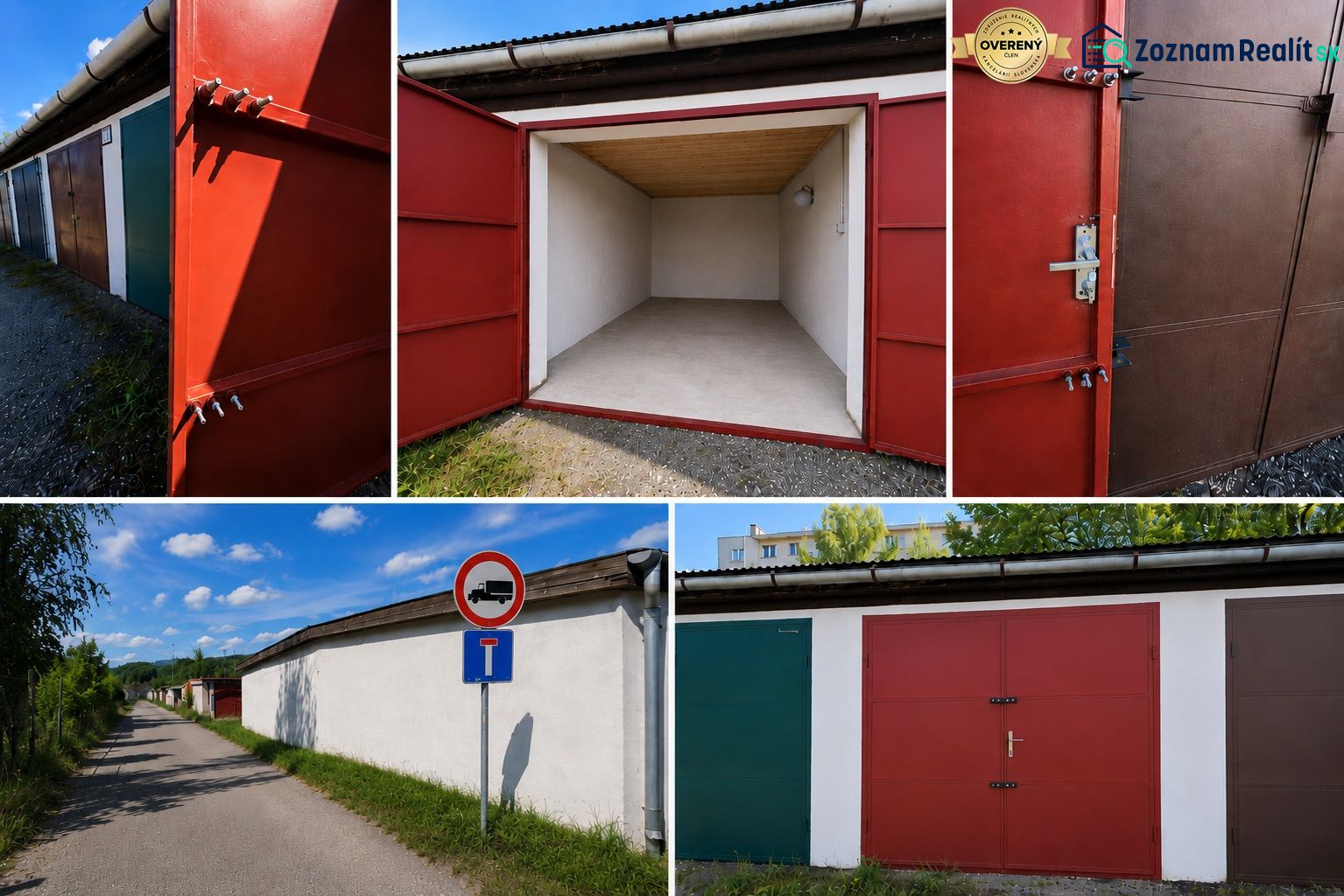 GARÁŽ V LIPTOVSKOM MIKULÁŠI - Garáže na ulici Generála Milana Rastislava Štefánika v Liptovskom Mikuláši s otvorenými dverami.