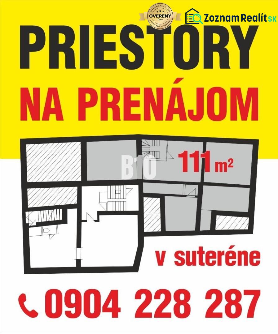 PRENÁJOM: Obchodný priestor 111m2 v centre Čadce - Priestory na prenájom v suteréne, plocha 111 m², kontakt: 0904 228 287.