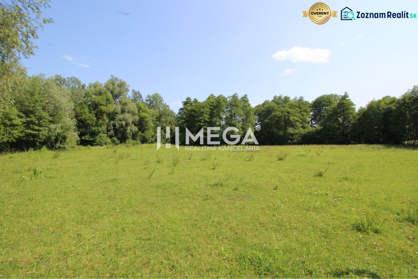 NA PREDAJ POZEMKY NA MIERU už od 1000 m²  - obec PTIČIE - Pozemky - bývanie v Ptičí: zelená lúka obklopená stromami, jasná obloha.