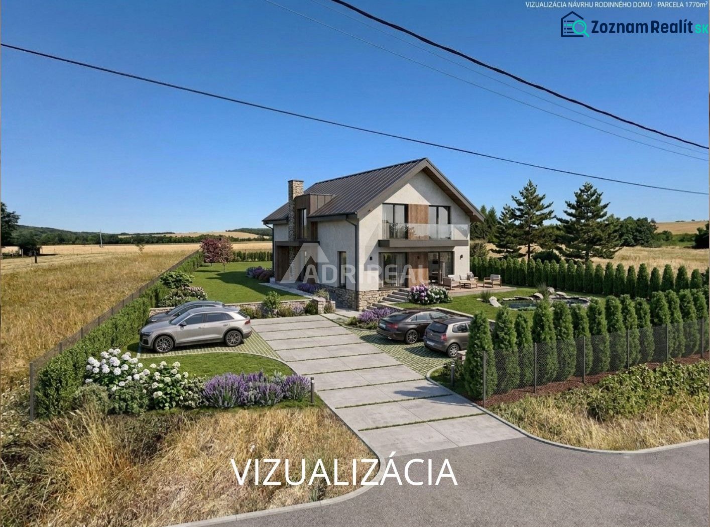 PREDAJ: STAV. POZEMOK; 1776 m2; DUDINCE-Hokovce; 43.000 €  - Vizualizácia rodinného domu v prostredí Hokoviec s pozemkami na bývanie.