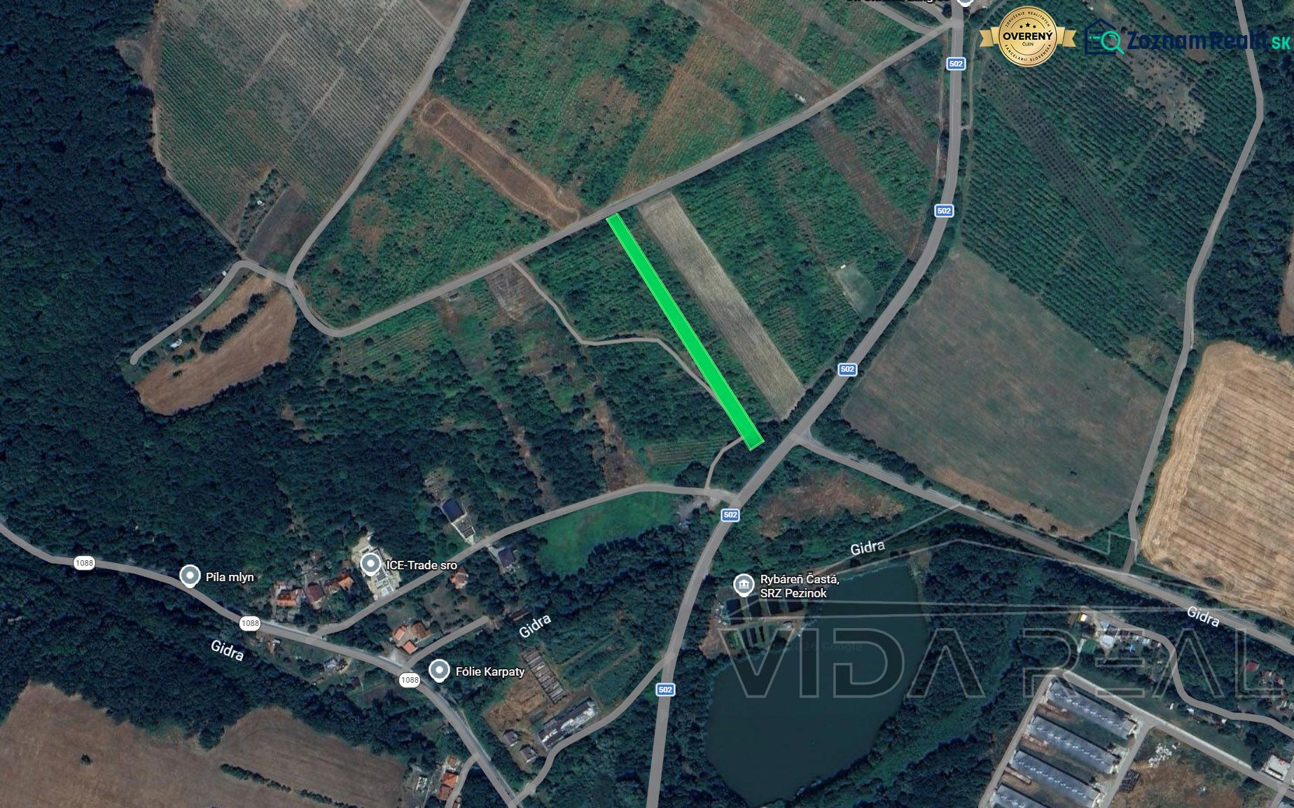Rekreačný pozemok 1 701 m² v atraktívnej lokalite Častá – Píla