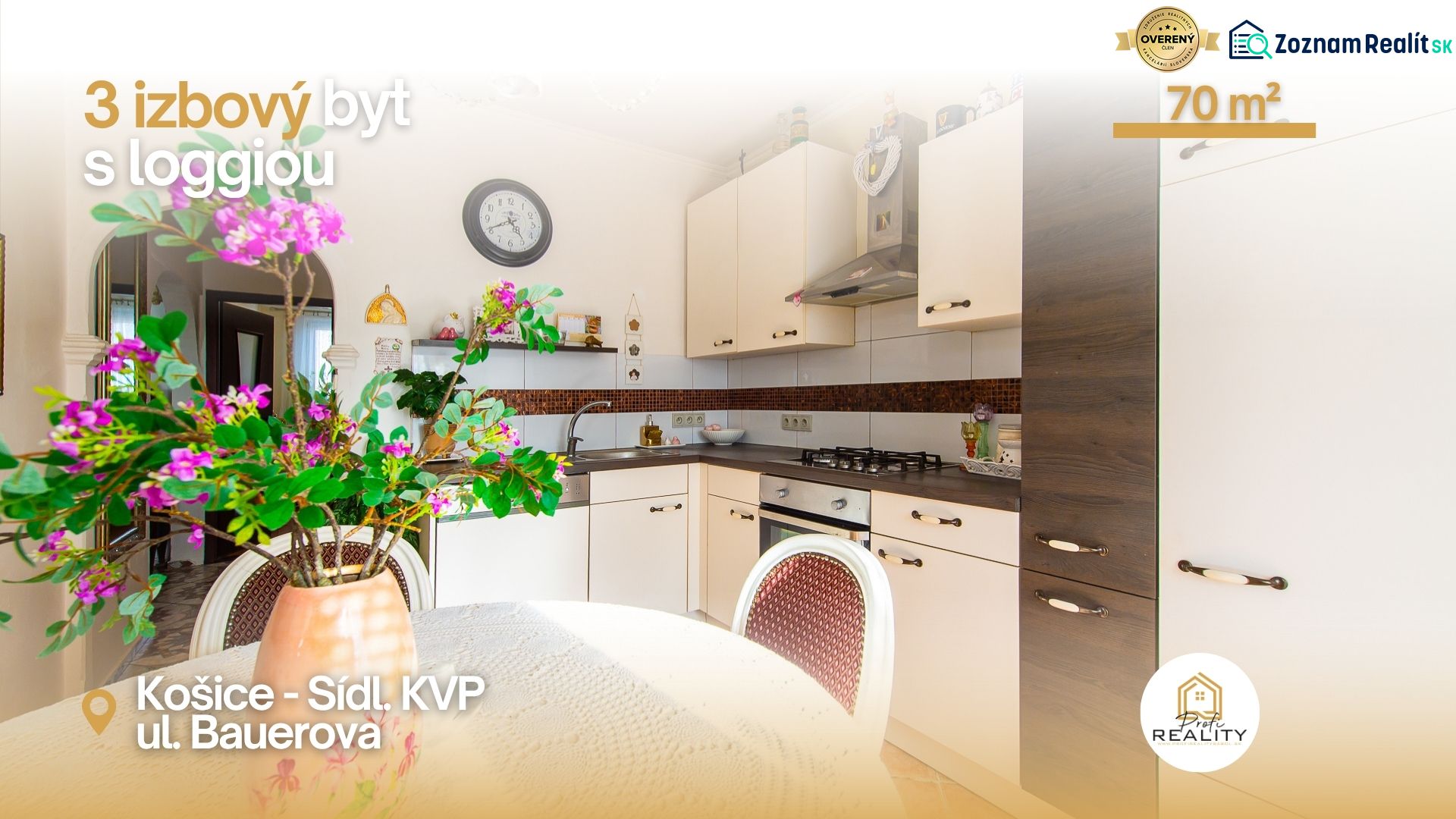 Predaj | Slnečný 3-izbový byt 68 m² + loggia | Sídlisko KVP Košice