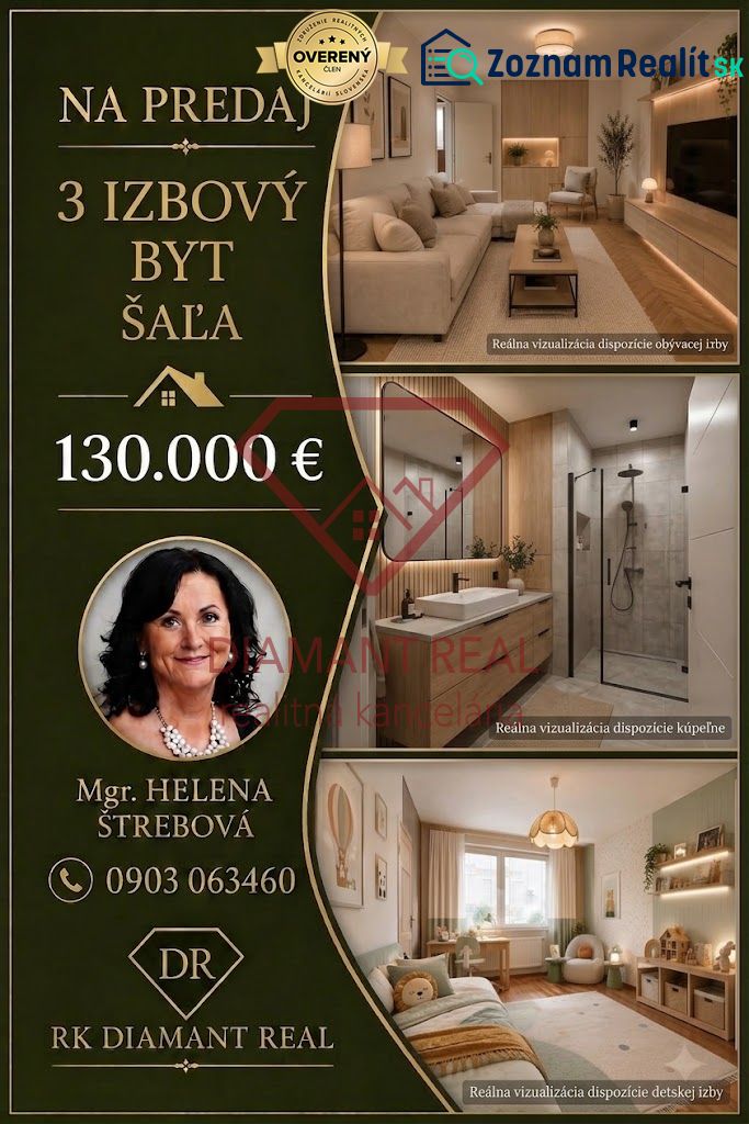 Na predaj 3 izbový byt v JEDINEČNEJ a OJEDINELEJ lokalite v meste Šaľa