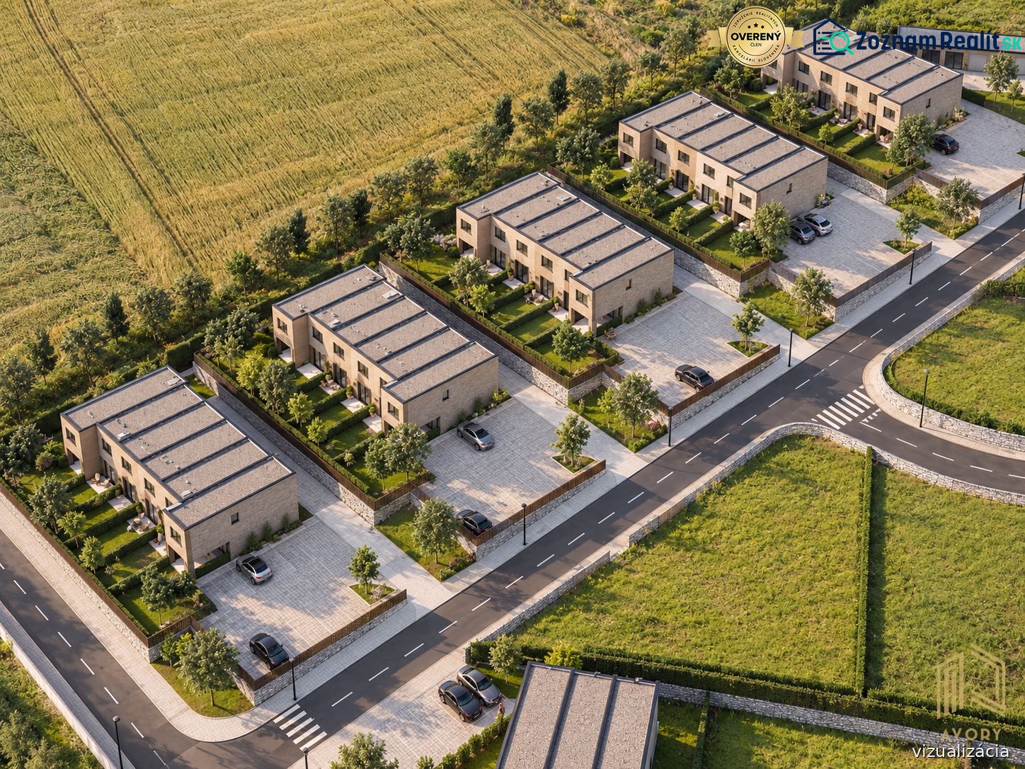 3-izb. mezonety so záhradou a dvomi park. miestami, Senica