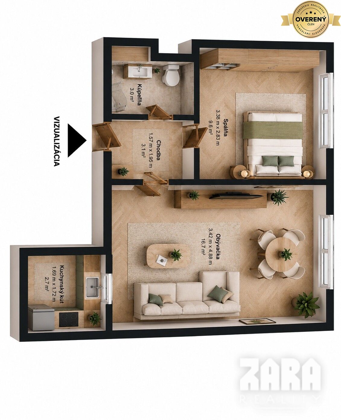Ul. POPRADSKÁ - 1,5 izbový byt, 38m², 1/4 posch. – foto 9