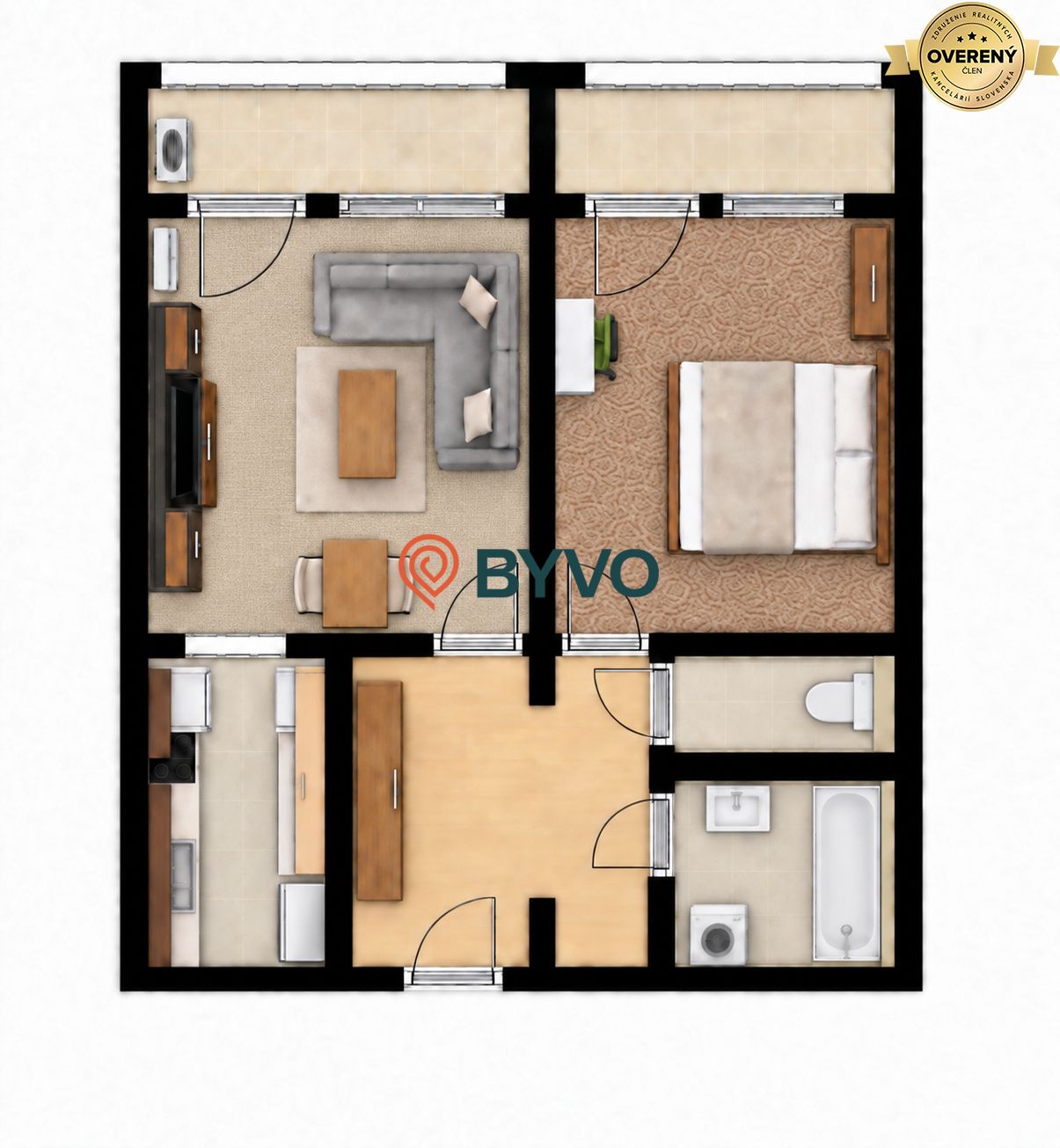 PRENÁJOM 2-IZBOVÉHO BYTU S 2 LODŽIAMI | PRIBIŠOVA – foto 7