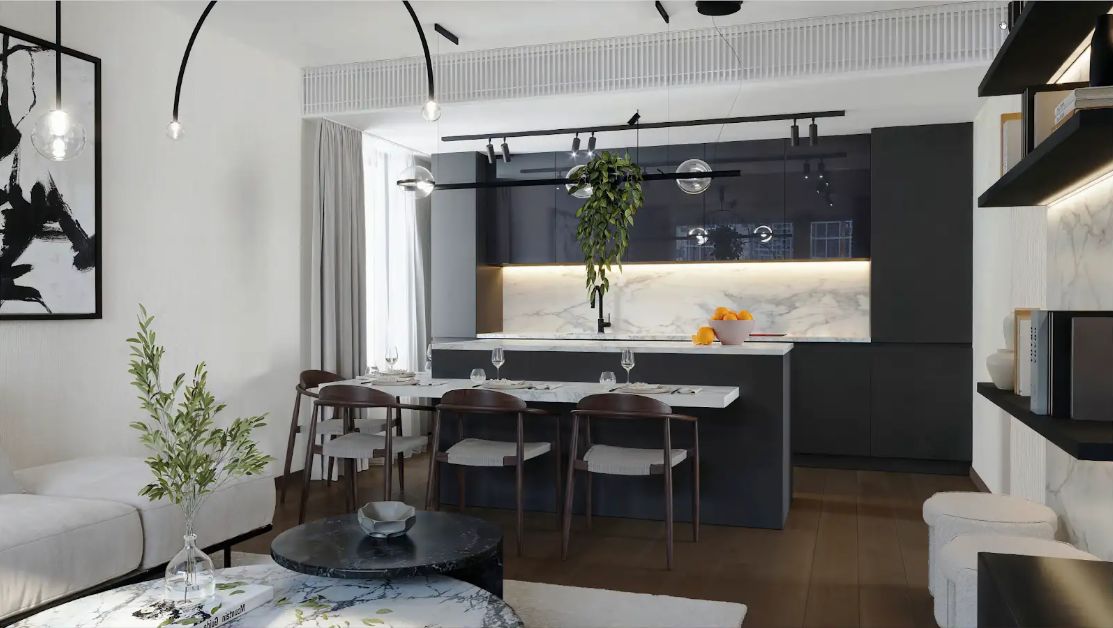 Vo výstavbe – V projekte Downtown Yards 2 izbový byt s garáž. státím – foto 8