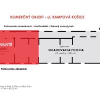PRENAJATÉ - 2 x 200 m² SKLADOVÝ PRIESTOR, RAMPOVÁ, KE - PRENÁJOM Skladový priestor Košice, Rampová