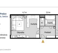 Prenájom 2 izbový byt Prešov