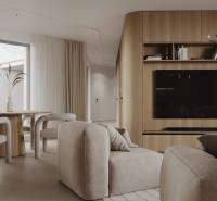 Novostavba: 2-izbový byt, 12 km od Viedne, Münichsthal - Obývačka na ulici Münichsthal s dreveným nábytkom a 2-izbový útulný priestor.