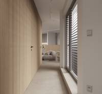 Novostavba: 2-izbový byt, 12 km od Viedne, Münichsthal - Chodba s dreveným obložením a veľkým oknom ponúka výhľad do 2-izbového bytu.