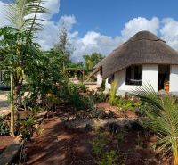 ZARIA GARDEN BUNGALOWS - Bungalov na ulici Zaria Garden Bungalows obklopený tropickou záhradou, výstavba domov na vidieku.