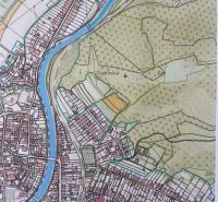  Investičný pozemok: rozloha: 4236 m2, Brusno - krásny výhľad   - Mapa katastrálneho územia v Brusne, v okolí ulice Brusno a záhrad Dubinka.