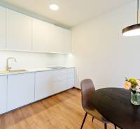 Krásny, elegantný 2i byt 52m2, lodžia, A/C, parking, BORY NA HRÁDZI - Kuchyňa v 2-izbovom byte s jedálenským stolom a moderným osvetlením.