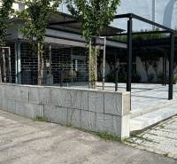 ODSTÚPENIE REŠTAURÁCIE v Nitre - Vonku s konštrukciou, zámková dlažba, stromy, vhodné pre gastro priestory, tienisté prostredie.