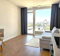 PRENÁJOM- 1i byt, klima, parking, loggia,Olivia Residence, Rožňavska - Svetlý 1-izbový byt s veľkými oknami, výhľad na mesto, drevená podlaha.