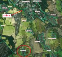 Haniska – 6.850 m2 POZEMKY v pozemkových úpravách pri Košiciach - Mapa poľnohospodárskych a lesných pozemkov v okolí Hanisky a Košíc.