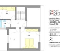 REZERVOVANÉ Krásny 4i RD 105m2, smart systém, záhrada, úplne nový - Pôdorys poschodia rodinného domu s izbami a kúpeľňou na Lipovej ulici v Chorvátskom Grobe.