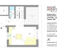 REZERVOVANÉ Krásny 4i RD 105m2, smart systém, záhrada, úplne nový - Pôdorys prízemia Rodinného domu na Lipovej ulici v Chorvátskom Grobe, s terasou.