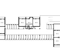 2i byt  A.3.1 - Bell Residence - Pôdorys s rozložením apartmánov pre stavbu na ulici Suchoňova, vrátane 2-izbového bytu.