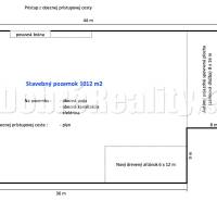 Nadštandardný stavebný pozemok na výstavbu RD alebo bytovky - Plán stavebného pozemku na bývanie s výmerou 1012 m² na Dubovej ceste, Dvory nad Žitavou.