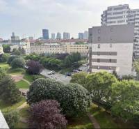 Prenájom 2 izbový byt NOVOSTAVBA, Jégého ulica, Bratislava II Ružinov - Pohľad na park a okolité obytné budovy v Bratislave, časť Ružinov, na Jégého ulici.