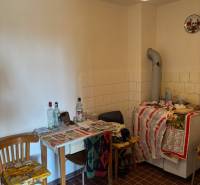 PREDAJ, PODLUŽANY - VINIČNÝ DOMČEK S VINOHRADOM - Stará kuchyňa, stoly a stoličky s fľašami, dlaždice, svetlo, vhodné pre rekreačné pozemky.