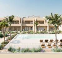 RODA GOLF - luxusné bývanie pri mori a golfových ihriskách - Apartmánový komplex s bazénom a palmami v Rode, ideálne miesto pre relax.