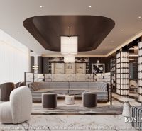 EMBASSY LIFE PATTAYA - Priestranný obývací priestor s kreslami, stojacou lampou a podlahou s dreveným dekorom.