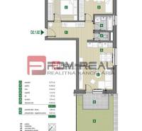 PREDAJ 3i byt, 86 m2, Prémiová novost. Zelené Nivy, Pezinok - Podorys 3-izbového bytu na Limbašskej ceste obsahuje predsieň, kuchyňu, kúpeľňu, terasu.
