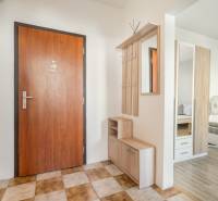 PRI ELEKTRIČKE - 1 izb. 36,20 m2 - oddelená kuchyňa - Osuského ul. - Chodba v 1-izbovom byte s vešiakovou stenou a zrkadlom.