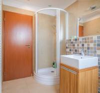 Znížená cena: priestranný apartmán s TOP polohou v Starom Smokovci - Kúpeľňa v Rekreačnom apartmáne so sprchovým kútom a štvorcovým umývadlom.