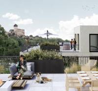 Na predaj pozemok 2269 m² so stavebným povolením na bytový dom,Trenčín - Strešná terasa s výhľadom na hrad v Trenčíne; výstavba bytov na M.R. Štefánika.