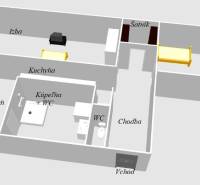2 IZBOVÝ BYT NA PREDAJ, 59 m2, PREŠOV- PROSTĚJOVSKÁ UL. - Pôdorys 2-izbového bytu s kuchyňou, jedálňou, kúpeľňou, šatníkom a lodžiou.