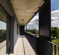 PRENAJOM | 3 Izbový byt + Loggia + Parking. PROMENADA LIVING PARK - Balkón 3-izbového bytu na Napervillskej ulici v Nitre s výhľadom na zeleň.