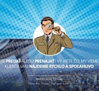 Luxusný byt na 27. poschodí v Sky parku - dostupný SEP/2025 - Agent s lupou na modrom pozadí, ulica Pribinova, ponuka 2-izbového bytu.