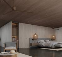 HOTELOVÝ SUITE V LUXUSNOM ZANZIBARSKOM KOMPLEKSE - Spálňa v rodinnom dome s neutrálnymi farbami, moderným nábytkom a umeleckým obrazom.